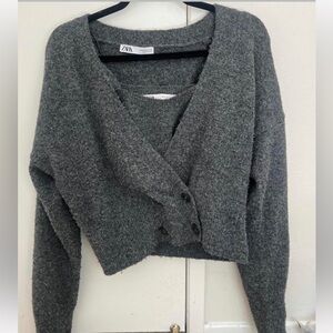 Zara 2 piece gray cardigan top perfect condition worn once